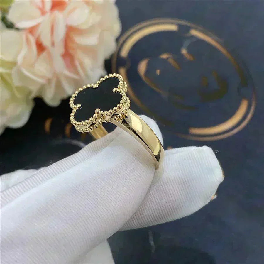 [Marin]CLOVER ONYX RING