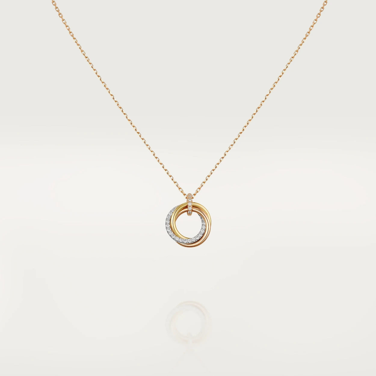 [Marin]TRINITY NECKLACE SILVER GOLD PINK GOLD DIAMONDS