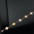 [⭐Shinejoy] BRACELET TRÈFLE À 5 MOTIFS EN NACRE ROSE COLLECTION