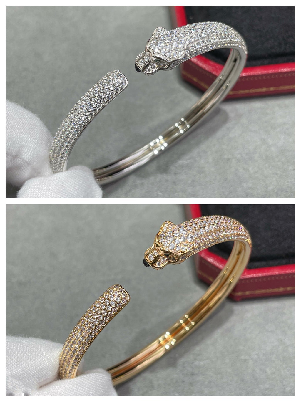 [Marin]PANTHERE FULL DIAMOND OPEN BRACELET