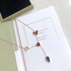 [Marin]LUCKY SPRING 4 MOTIFS ROSE GOLD NECKLACE
