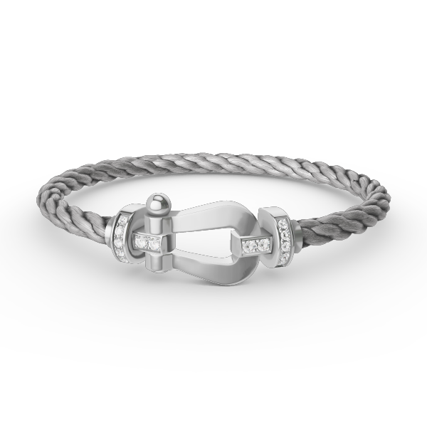 [Marin]FORCE LARGE HORSESHOE HALF DIAMOND BRACELET SILVER