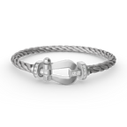 [Marin]FORCE LARGE HORSESHOE HALF DIAMOND BRACELET SILVER