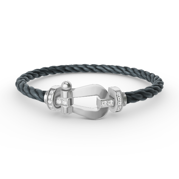 [Marin]FORCE LARGE HORSESHOE HALF DIAMOND BRACELET SILVER