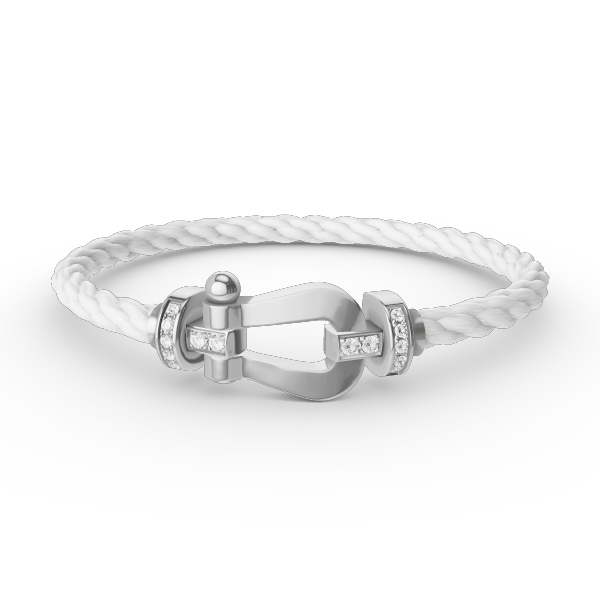 [Marin]FORCE LARGE HORSESHOE HALF DIAMOND BRACELET SILVER