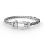 [Marin]FORCE LARGE HORSESHOE FULL DIAMOND BRACELET SILVER