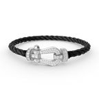 [Marin]FORCE LARGE HORSESHOE FULL DIAMOND BRACELET SILVER