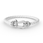 [Marin]FORCE LARGE HORSESHOE FULL DIAMOND BRACELET SILVER