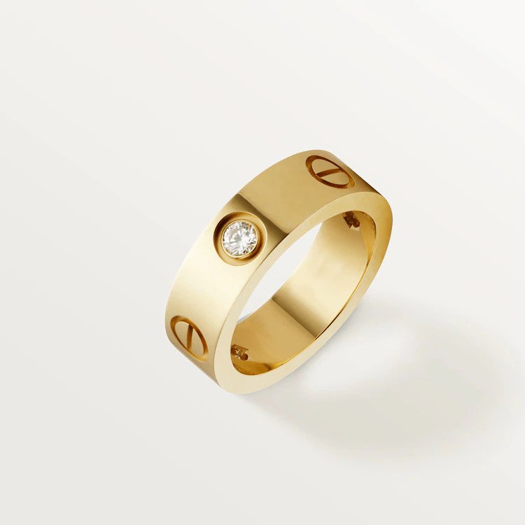 [Marin]LOVE RING 5.5MM 3 DIAMONDS PINK GOLD