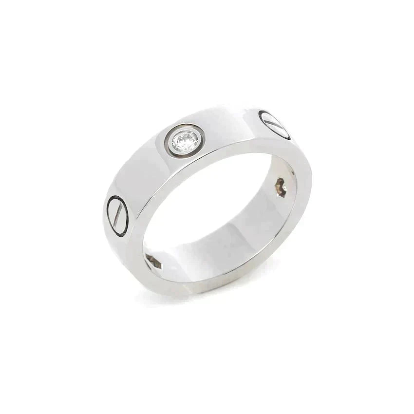 [Marin]LOVE RING 5.5MM 3 DIAMONDS SILVER
